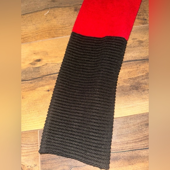 Calvin Klein Colorblock Cowl Neck Sweater | Red & Black | Size XS - Picture 3 of 10